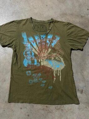 Y2K 2000s Heavy Rotation V-Neck Graphic T-Shirt